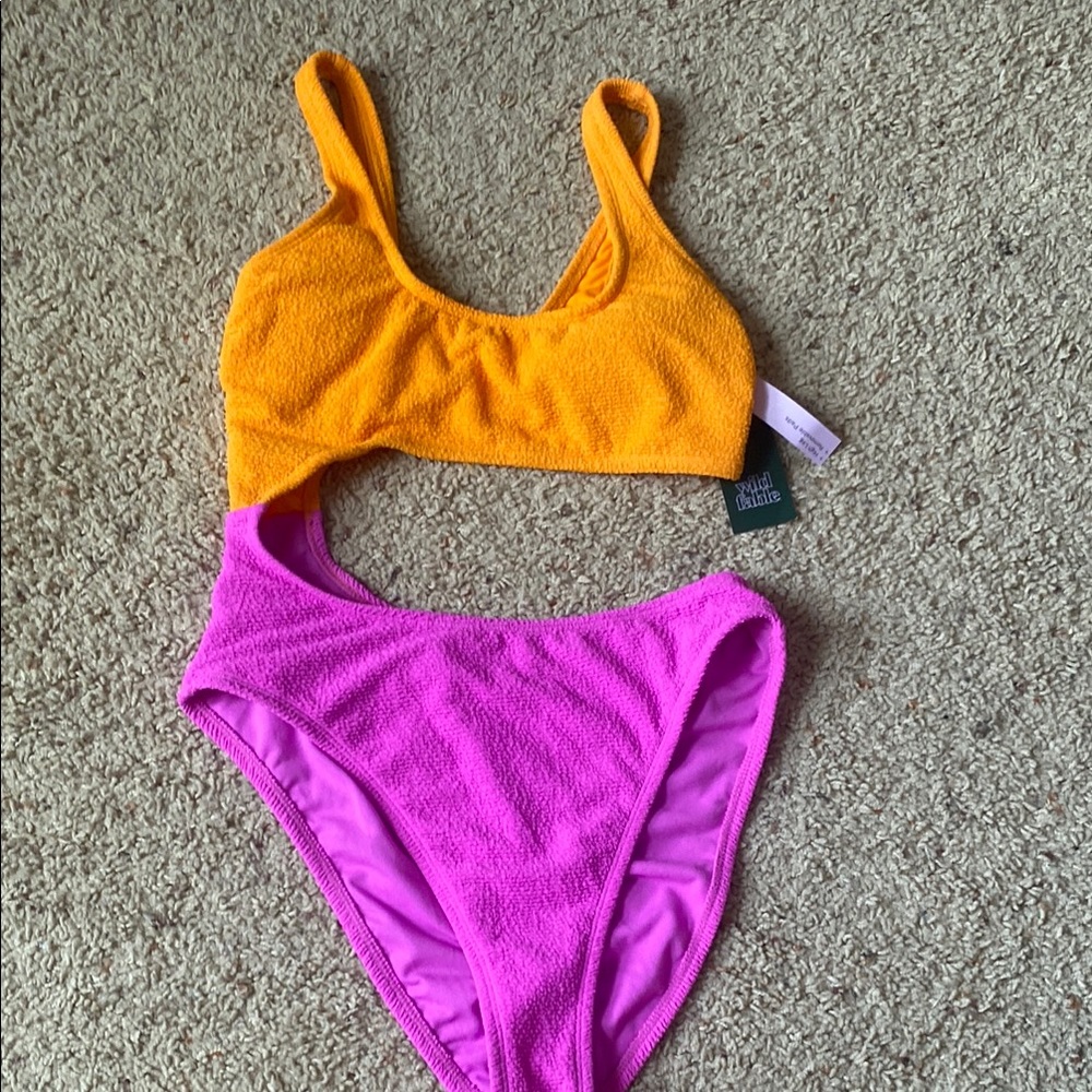Wild Fable Orange and Pink One Piece Swimsuit